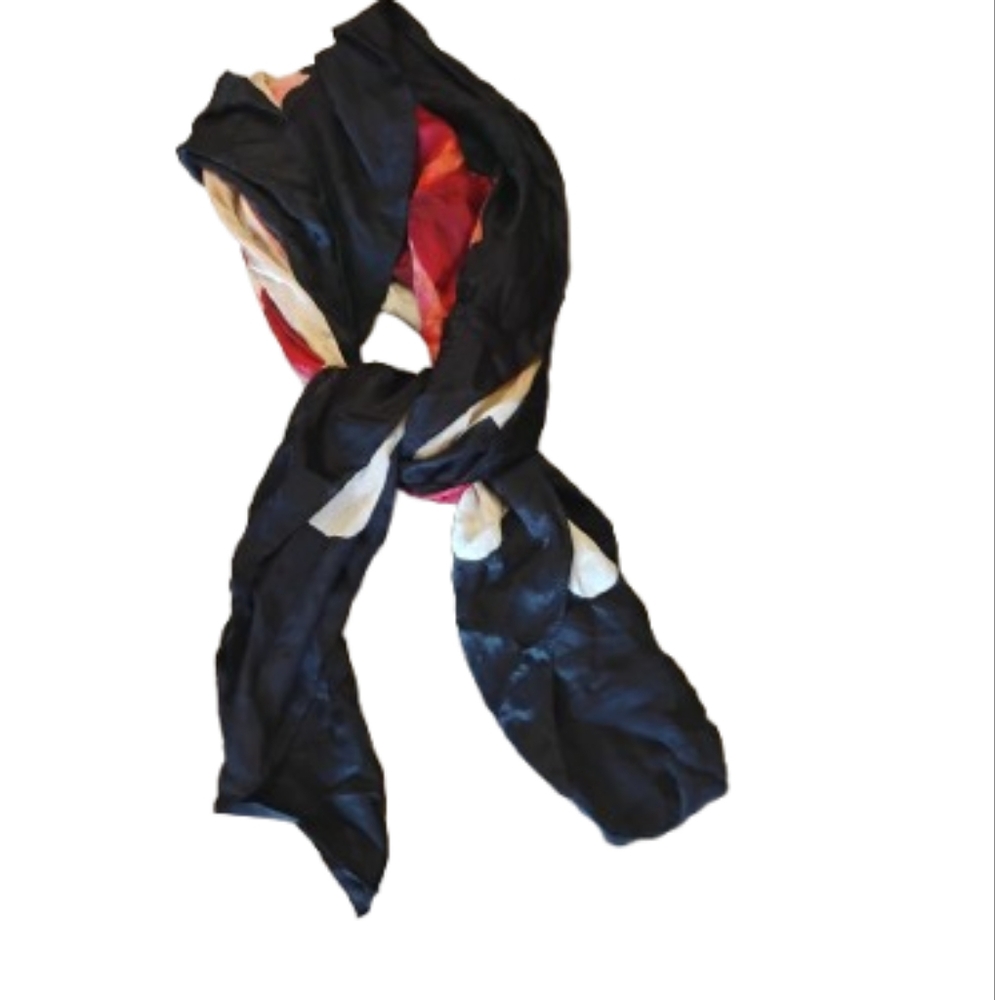 Adrienne Vittadini 100% Silk Flower Print Scarf One Size